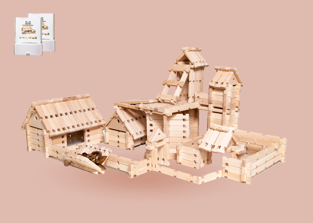 LOGO-BURG kit de jouets en bois, blocs de construction en bois